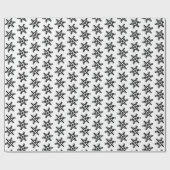 Zwart-wit Moderne Sneeuwvlok Patroon Vakantie Cadeaupapier (Vlak)