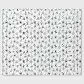 Zwart-wit Moderne Sneeuwvlokken Kerstmis Cadeaupapier (Vlak)