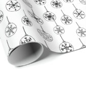 Zwart-wit Moderne Sneeuwvlokken Kerstmis Cadeaupapier (Rol Hoek)