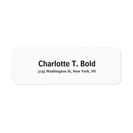 Zwart Wit Moderne Stijlvolle Trend Elegante Vette Etiket (Voorkant)