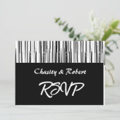 Zwart-wit moderne streep Elegant minimalistisch Kaart (Staand voorkant)