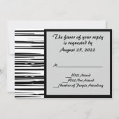 Zwart-wit moderne streep Elegant minimalistisch Kaart (Achterkant)