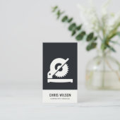 ZWART & WIT MODERNE TIMMERWERK DIENSTEN ZAAGGEREED VISITEKAARTJE (Staand voorkant)