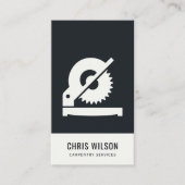 ZWART & WIT MODERNE TIMMERWERK DIENSTEN ZAAGGEREED VISITEKAARTJE (Voorkant)