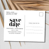 Zwart-wit Moderne trouwfoto Opslaan van de datum Aankondigingskaart