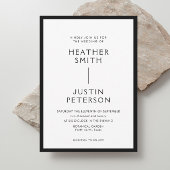 Zwart-wit moderne trouwuitnodigingen kaart