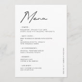 Zwart Wit Moderne Typografie Huwelijks Tafel Menu (Voorkant)