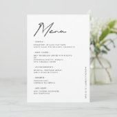 Zwart Wit Moderne Typografie Trouwtafel Menu (Staand voorkant)