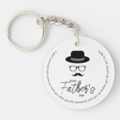 Zwart-wit moderne Vaderdag sleutelhanger (Voorkant)