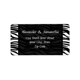 Zwart-wit Moderne Zebra Adresetiketten Etiket