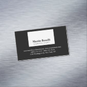 Zwart Wit Modernist Professioneel Visitekaartje Magnetisch Visitekaartje (Voorbeeld)