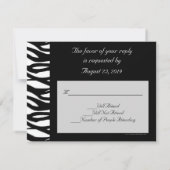 Zwart/Wit Modernist Streep Bruiloft RSVP Kaarten (Achterkant)