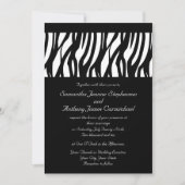 Zwart/wit modernist streep bruiloft uitnodigingen (Voorkant)