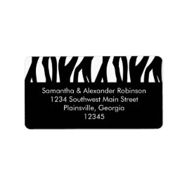 Zwart-wit Modernist Stripe Etiket