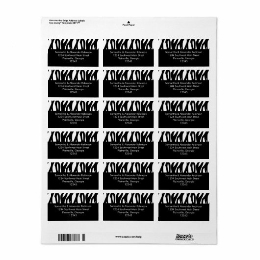 Zwart-wit Modernist Stripe Etiket (Full Sheet)