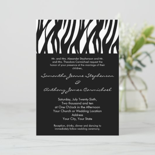 Zwart-wit Modernist Stripe Kaart (Staand voorkant)