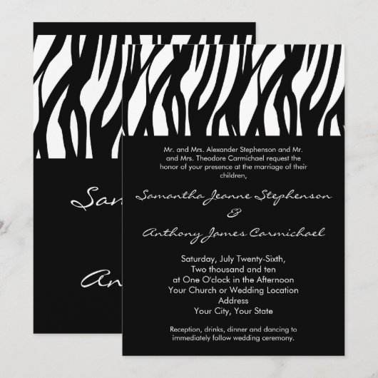 Zwart-wit Modernist Stripe Kaart (Voorkant / Achterkant)