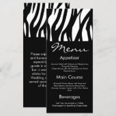 Zwart-wit Modernist Stripe Menu (Voorkant / Achterkant)