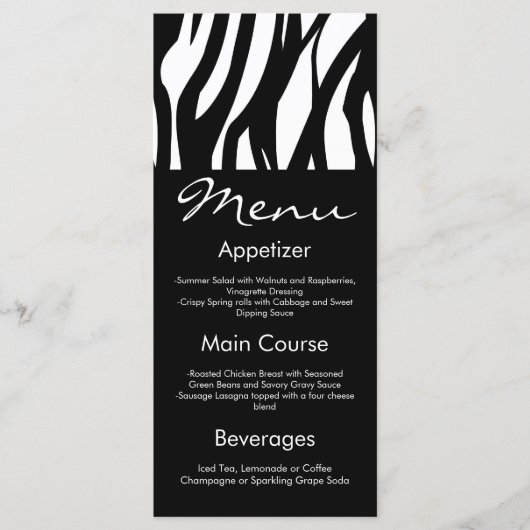 Zwart-wit Modernist Stripe Menu (Voorkant)