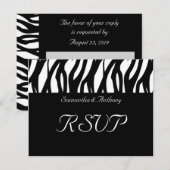 Zwart-wit modernistische streep Huwelijks RSVP-kaa RSVP Kaartje (Voorkant / Achterkant)