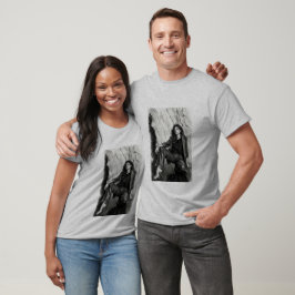 Zwart-wit modetekening T-shirt