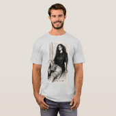 Zwart-wit modetekening T-shirt (Voorkant volledig)
