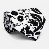 Zwart-wit modieus damastpatroon stropdas (Opgerold)
