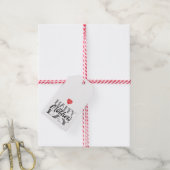 Zwart-wit Moederdag Lettering & Hart Cadeaulabel (Met Touw)
