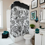 Zwart-wit moerasgordijn douchegordijn