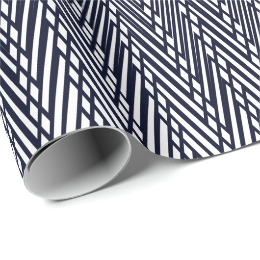 Zwart-wit moiré strepen - Trippy abstract Cadeaupapier (Rol Hoek)