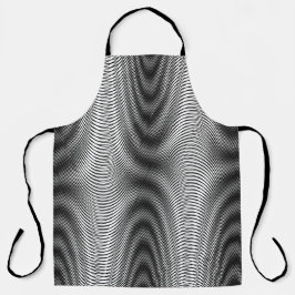 Zwart-wit moiré strepen - Trippy Abstract Schort