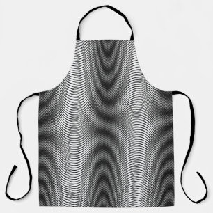 Zwart-wit moiré strepen - Trippy Abstract Schort