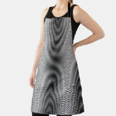 Zwart-wit moiré strepen - Trippy Abstract Schort (Insitu)