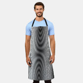 Zwart-wit moiré strepen - Trippy Abstract Schort (Gedragen)