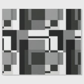 Zwart-Wit Mondriaan Abstract Geometrisch Cadeaupapier (Vlak)