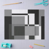 Zwart-Wit Mondriaan stijl Abstract Geometrisch Tissuepapier (Craft)