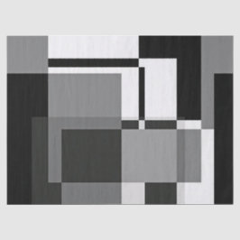Zwart-Wit Mondriaan stijl Abstract Geometrisch Tissuepapier