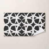 Zwart-wit monochromatische accentfloraal bad handdoek (Handdoek)