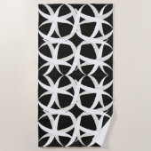 Zwart-wit monochromatische accentueringsbad t strandlaken (Voorkant)