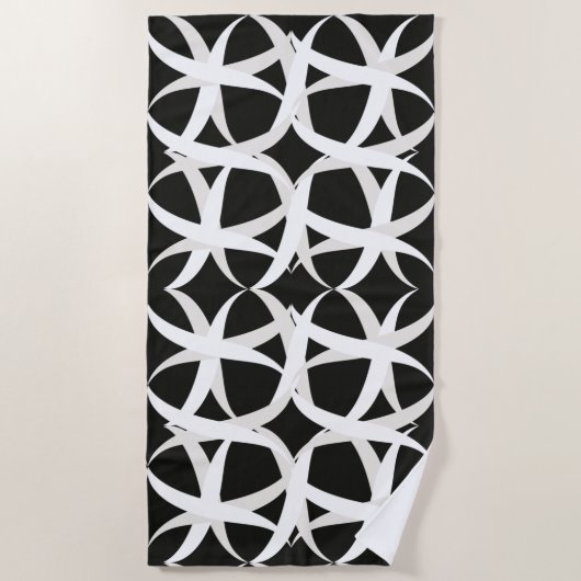 Zwart-wit monochromatische accentueringsbad t strandlaken (Voorkant)