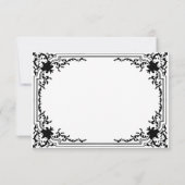  zwart-wit monochroom elegante bruiloft RSVP kaartje (Achterkant)