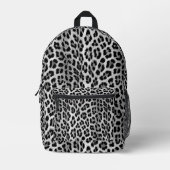 Zwart-wit monochroom, luipaard patroon bedrukte rugzak (Voorkant)