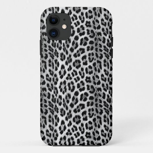 Zwart-wit monochroom, luipaard patroon Case-Mate iPhone case (Achterkant)