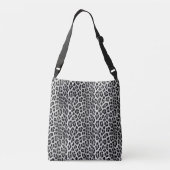 Zwart-wit monochroom, luipaard patroon crossbody tas (Achterkant)