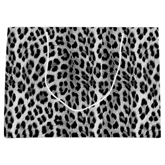 Zwart-wit monochroom, luipaard patroon groot cadeauzakje (Voorkant)