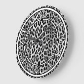 Zwart-wit monochroom, luipaard patroon grote klok (Hoek)