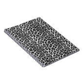 Zwart-wit monochroom, luipaard patroon notitieboek (Rechterzijde)