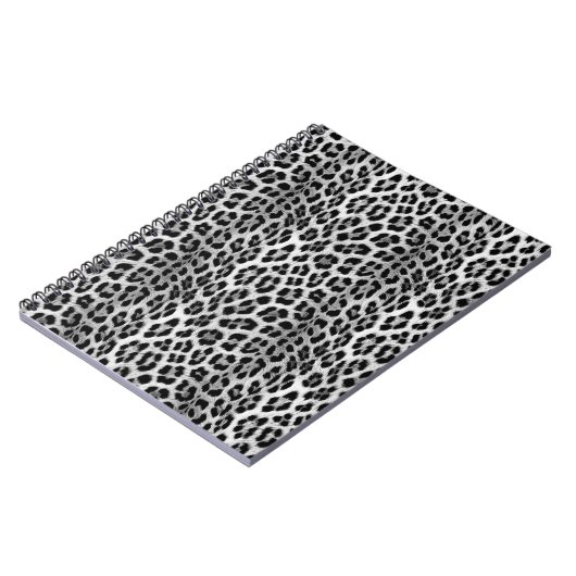 Zwart-wit monochroom, luipaard patroon notitieboek (Linkerzijde)