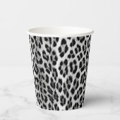 Zwart-wit monochroom, luipaard patroon papieren bekers (Achterkant)