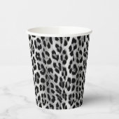 Zwart-wit monochroom, luipaard patroon papieren bekers (Links)